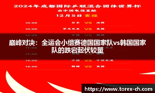 巅峰对决：全运会小组赛德国国家队vs韩国国家队的跌宕起伏较量